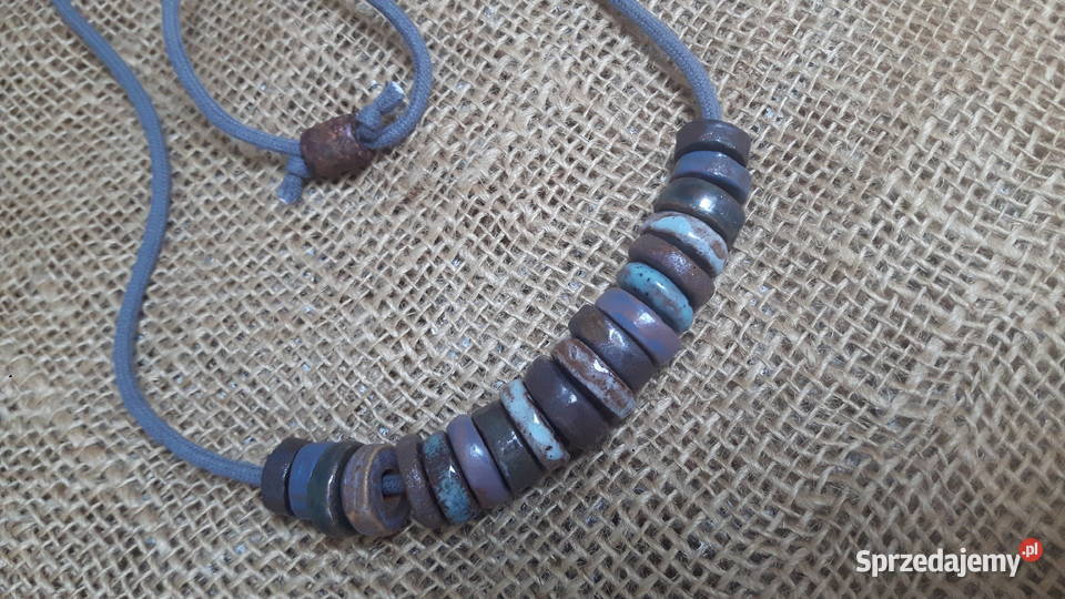 Naszyjnik ceramiczny ręcznie wykonany Biżuteria Otwock