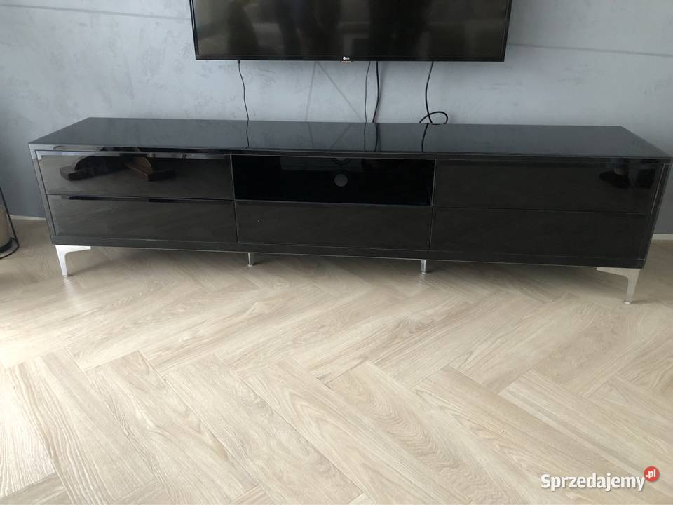 Komoda RTV czarna szklana glamour nowoczesna RTV wielkopolskie Kępno