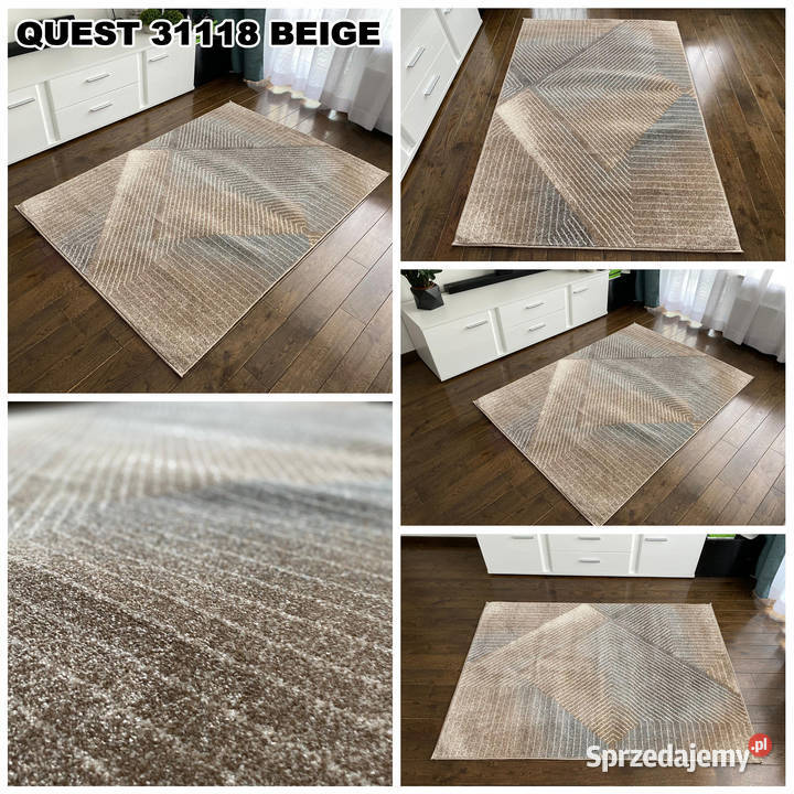 GĘSTY DYWAN 120X170 QUEST 31118 RÓŻNE WYMIARY beżowy Białystok