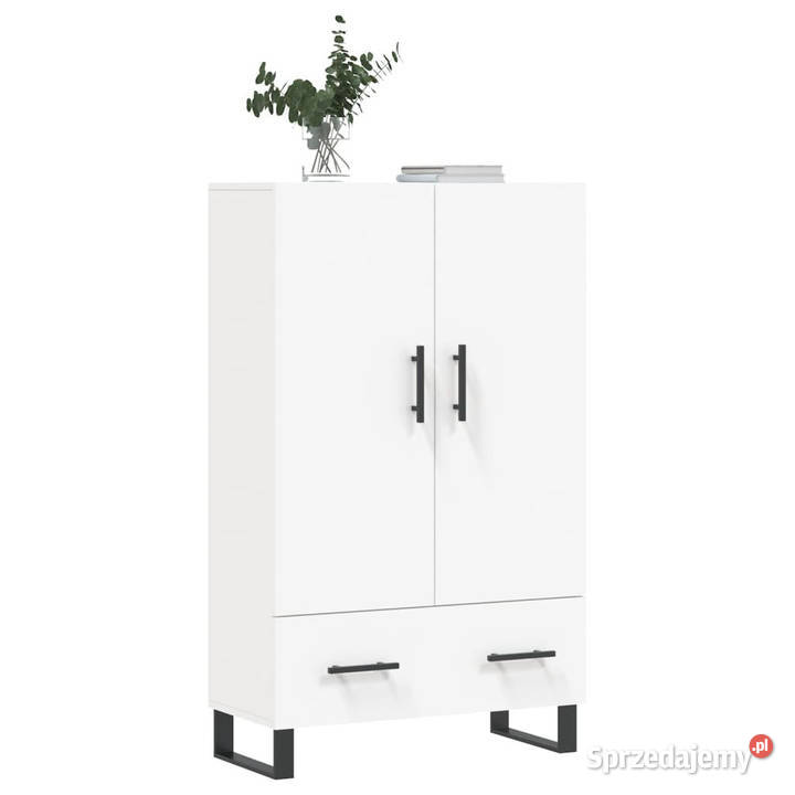 Wysoka szafka biała 695x31x115 materiał