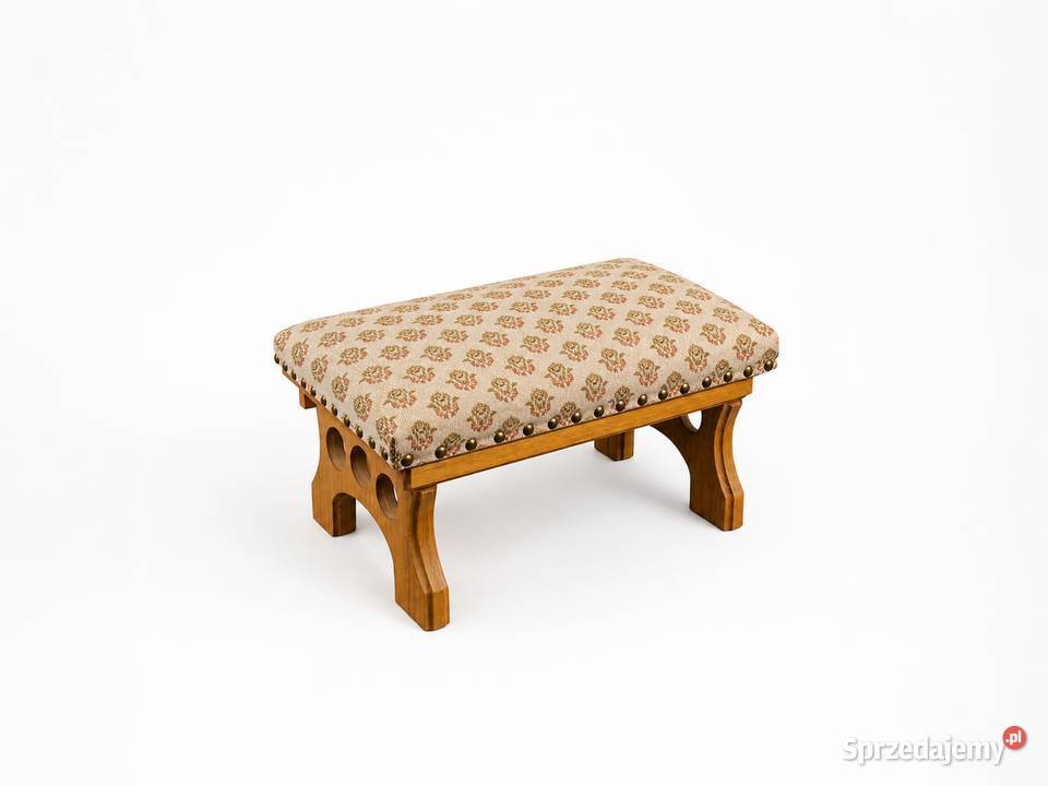 Stylowy drewniany podnóżek zydelek vintage Poddębice