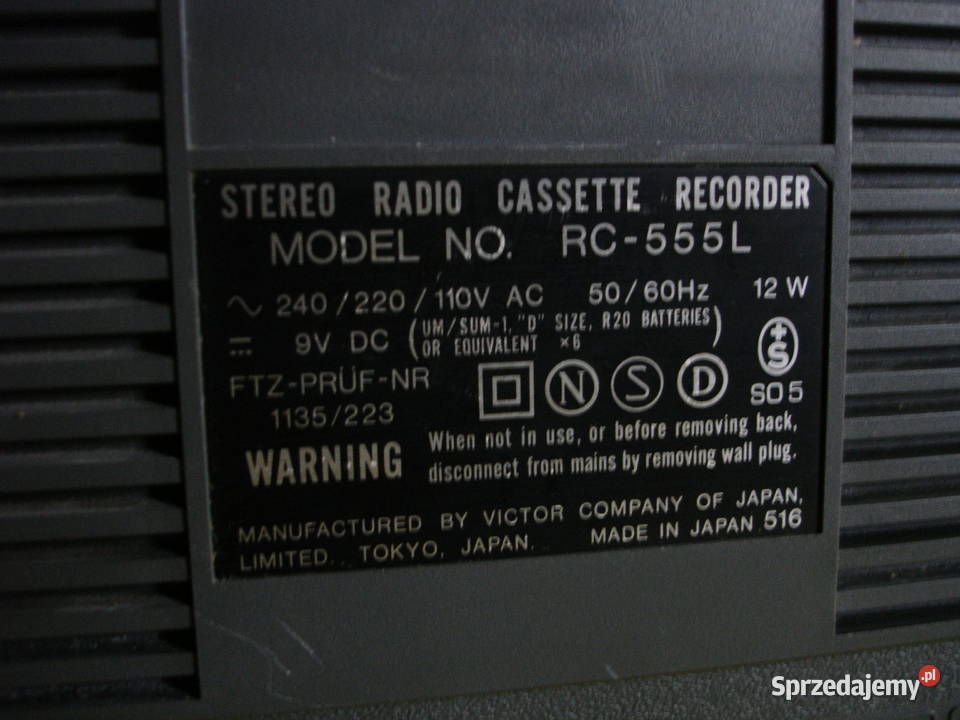 Radiomagnetofon JVC RC555L Zielona Góra