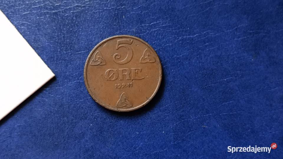 Stare monety 5 ore 1941 Norwegia