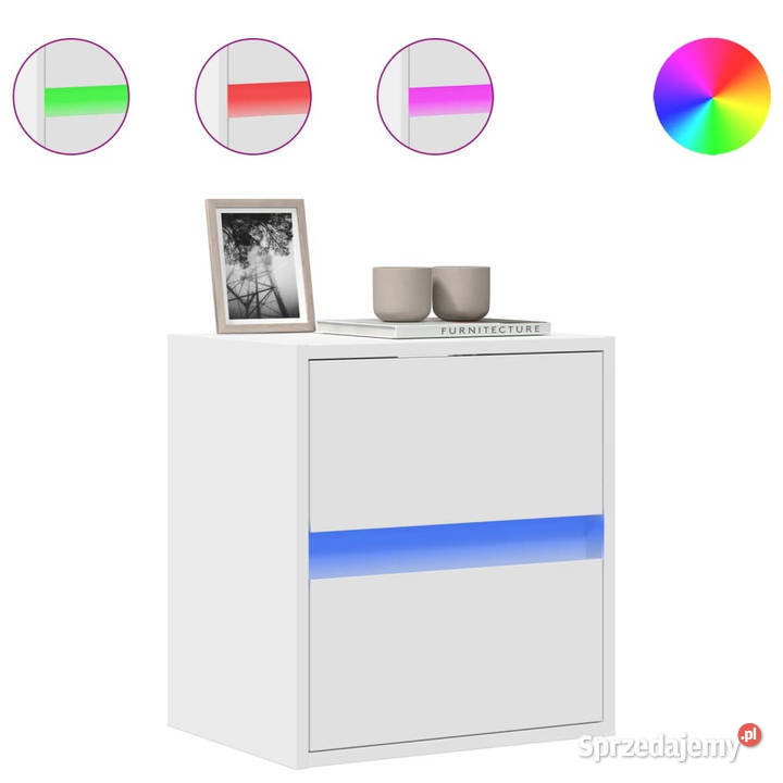 Ścienna szafka TV z LED biała 41x31x45 WM852271