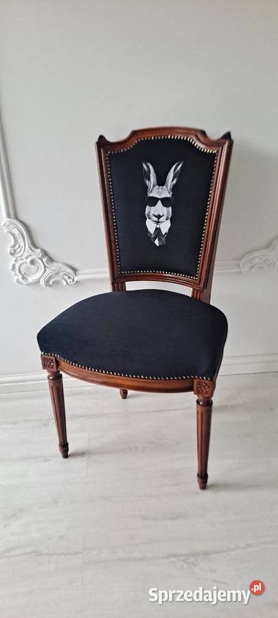 Stylowe krzesło królik pufa Ludwik Loft Medalion Szczecin sprzedam
