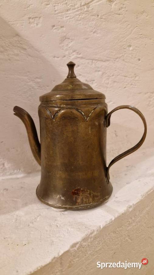 Stary DZBANEK miedziany z patyną z brązu Lublin