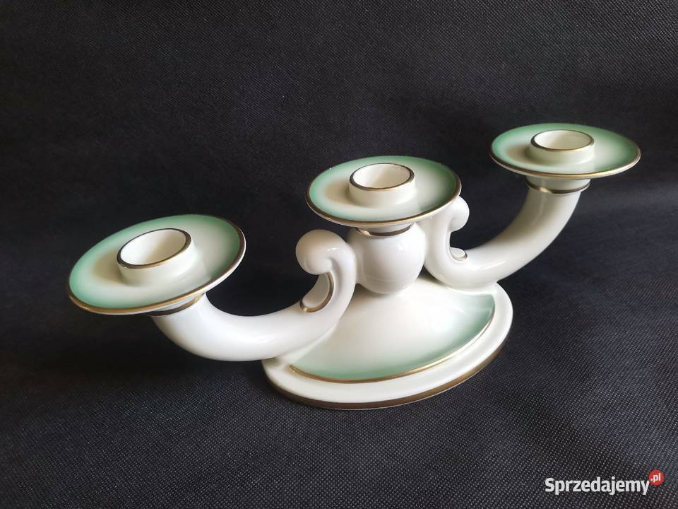 Stary duży świecznik porcelana Rosenthal Art Katowice