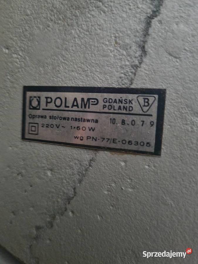 POLAMP GDAŃSK Lampa stołowa nocna stojąca PRL Lampy pomorskie Solnica sprzedam