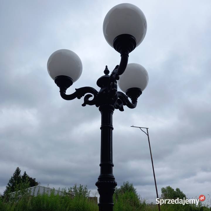 ogrodowa lampa parkowa żeliwna 3xkula fi30 H 270 Gołdap sprzedam