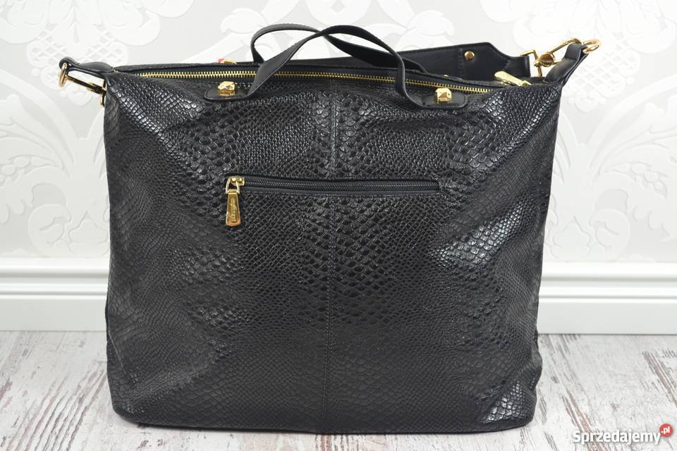 Torbatorebkaduży worek Monnari skóra węża 50 Na ramię  śląskie