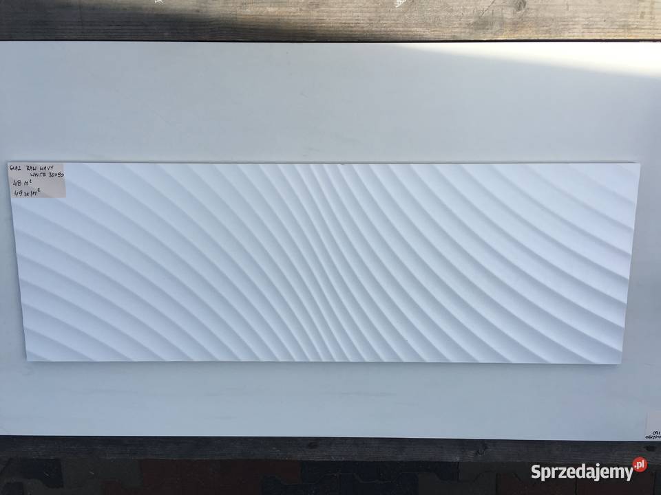 Glazura płytka ścienna raw wavy white str 30x90 Reguły