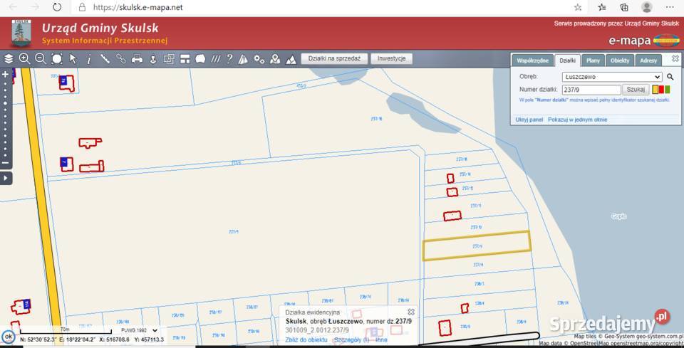działka jeziorem Gopło Łuszczewo sprzedam