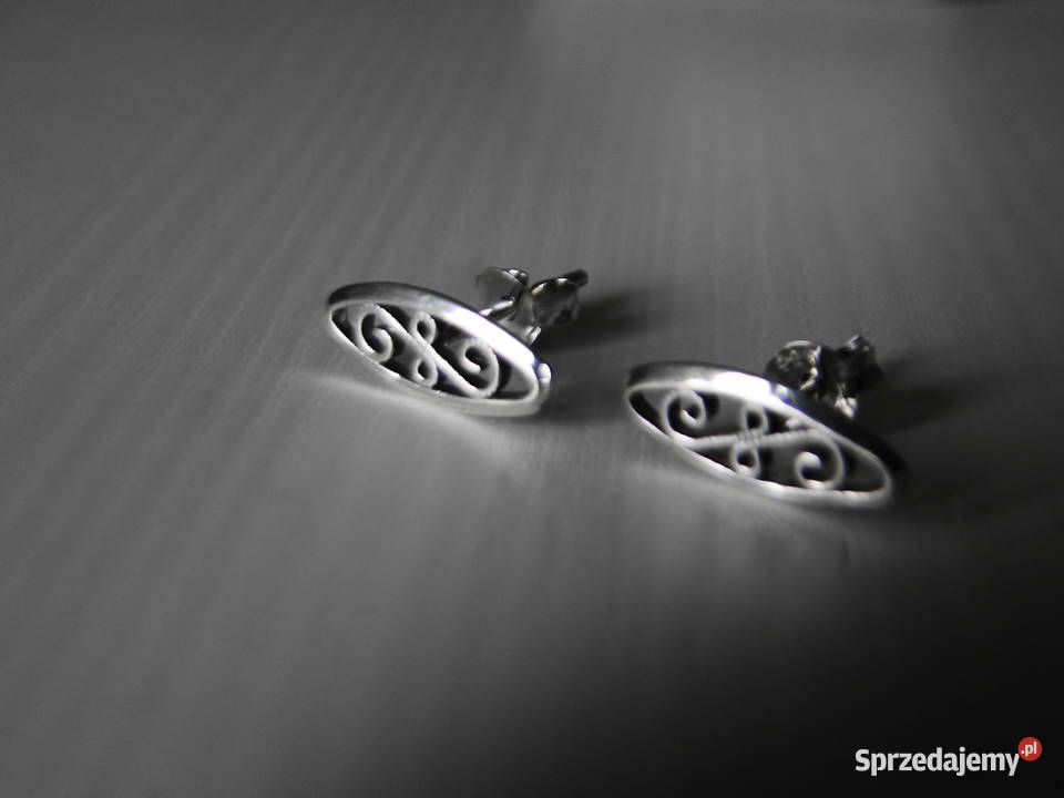 Śliczne ażurowe kolczyki srebro 925