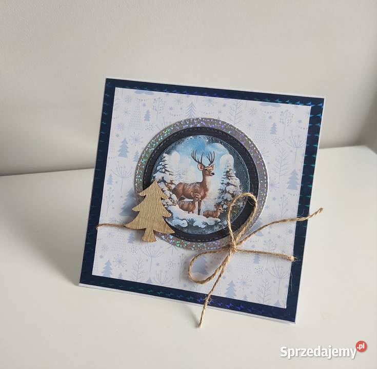 Kartka ręcznie robiona świąteczna Boże Łódź