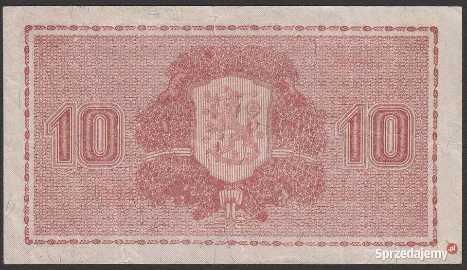 FINLANDIA 10 markkaa MAREK 1945 Łódź