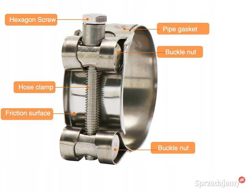 OBEJMA OPASKA ZACISK TŁUMIKA MOTOCYKLA 5659 MM