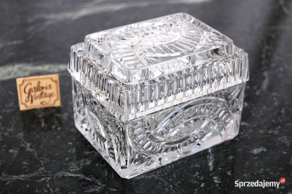 Kryształowa popielniczka z wieczkiem kryształ przezroczysty Lublin