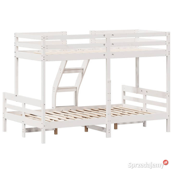 Łóżko piętrowe 90x200 białe lite drewno sosnowe 207cm mazowieckie Warszawa sprzedam