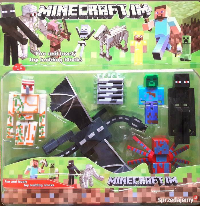 Figurki MINECRAFT 6 elemGOLEM enderman pająk