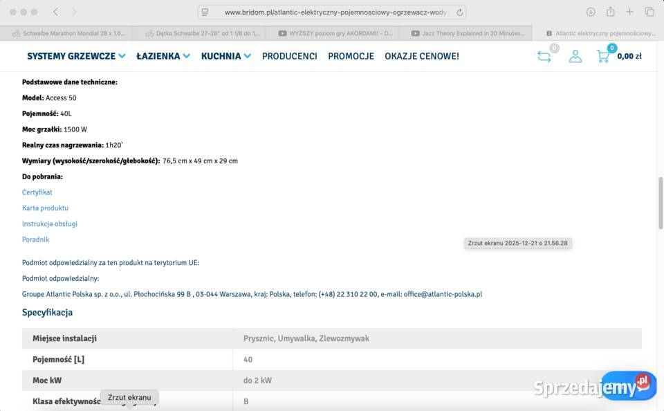 Bojler nie używany sprzedam Grodziec