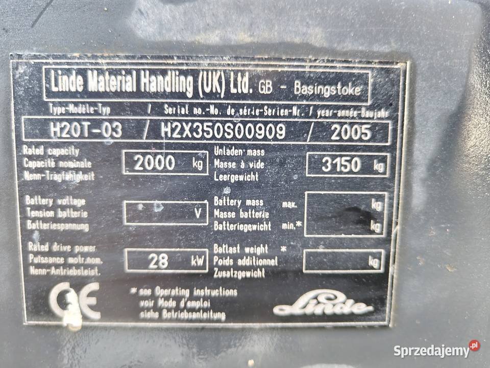 Wózek widłowy Linde H20T Wózki widłowe Łęg