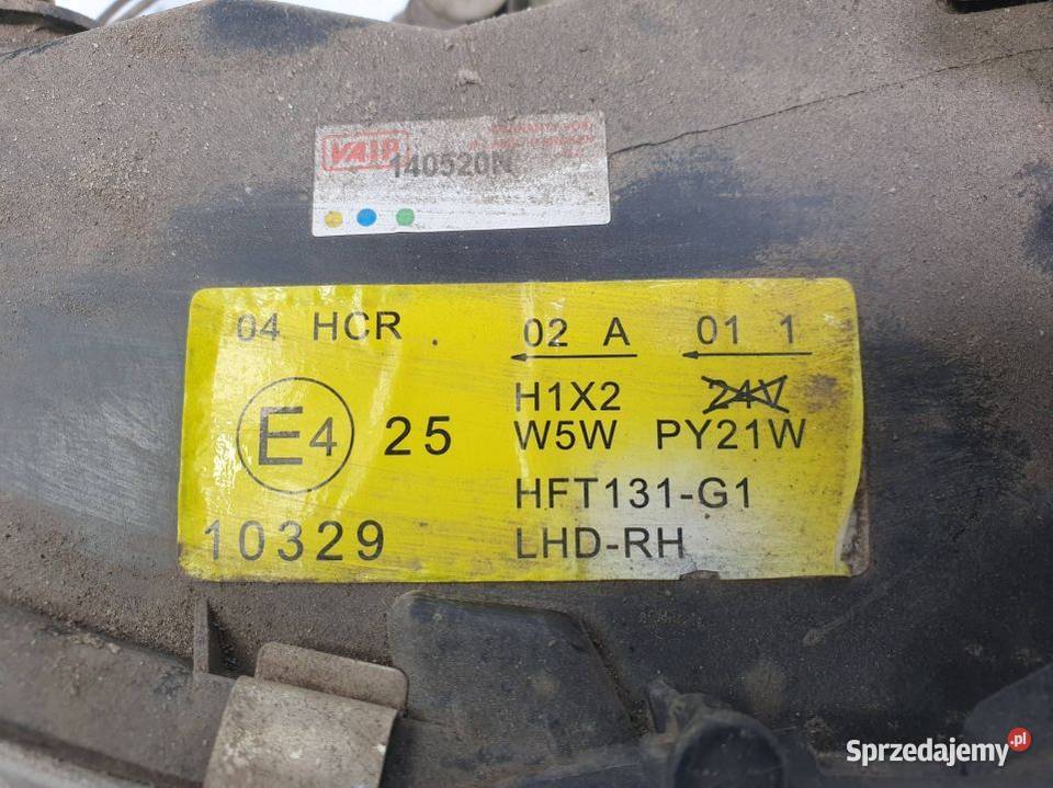 LAMPA PRAWA PRZÓD FIAT BRAVA