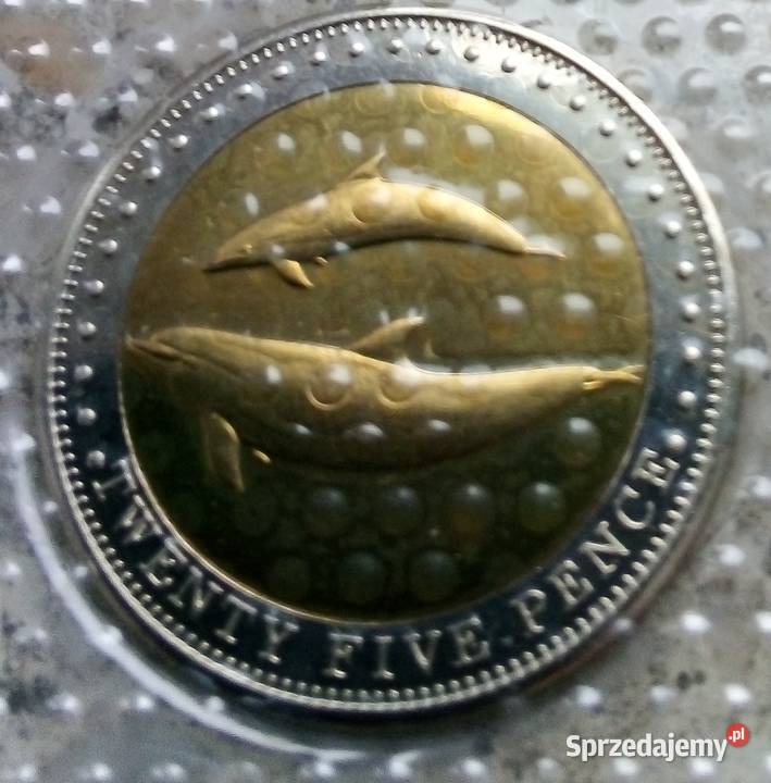TRISTAN DA CUNHA 25 PENCE 2008 r DWA WIELORYBY Legionowo