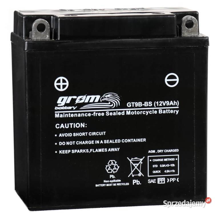 Akumulator motocyklowy GROM GT9BB YT9B 12V 9Ah sprzedam