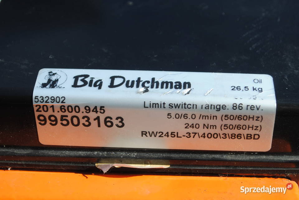 Motoreduktor kątowy 037kw 5obr z krańcówką BIG sprzedam