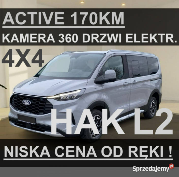 Ford Tourneo Custom Active L2 A8 170 4x4 Elektr elektrycznie ustawiane fotele Motoryzacja zachodniopomorskie Szczecinek