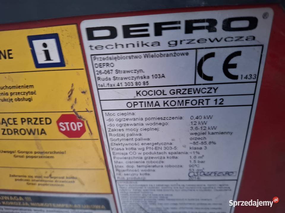 Piec Defro optima komfort 12 okazja Bielsko-Biała