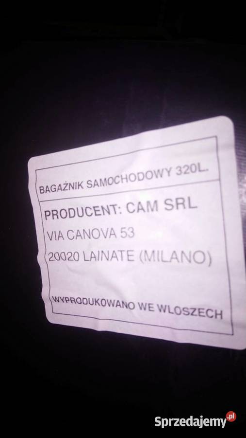 Bagażnik samochodowy 320 litrów Olsztyn