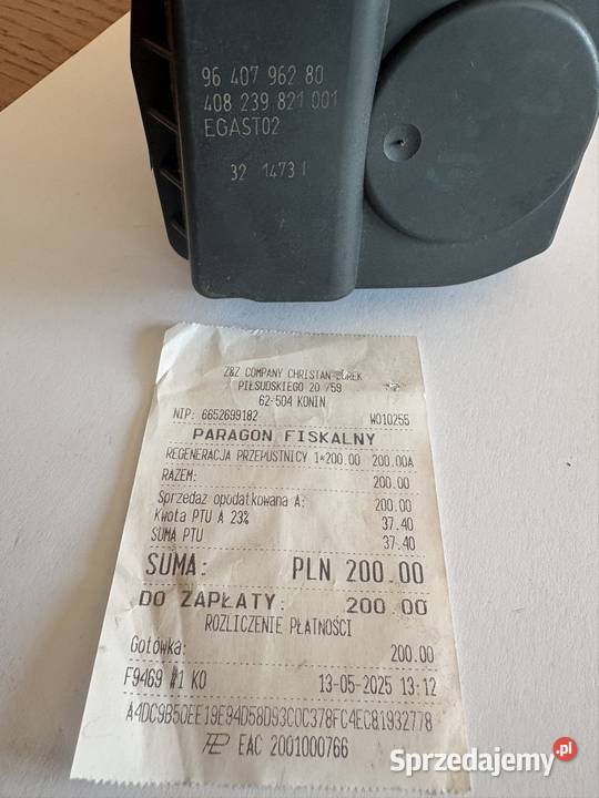 Przepustnica Peugeot 206 i inne citroen 96 407
