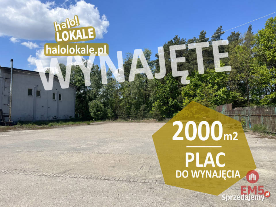 wynajmu gruntu 2000m2 Księżyno utwardzona