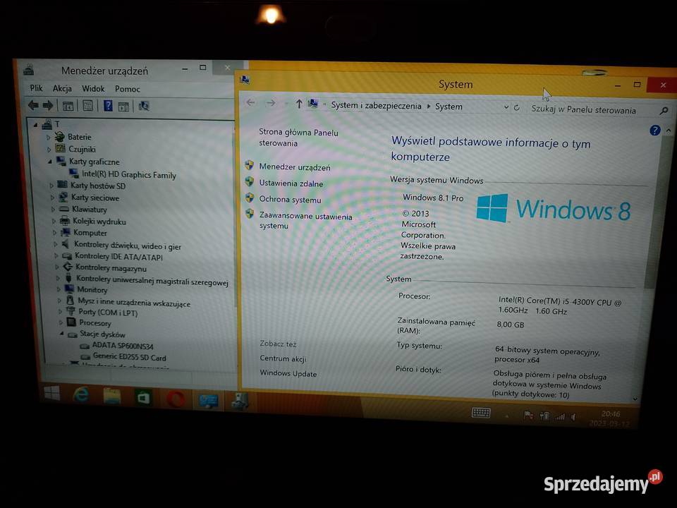 Tablety Dell Venue 11 pro Intel I5 Przekątna ekranu 10.8 Świebodzice