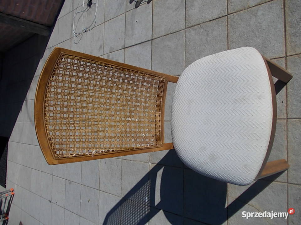 krzesła drewniane kpl8 USA z rafią oryginalne Falenty Nowe