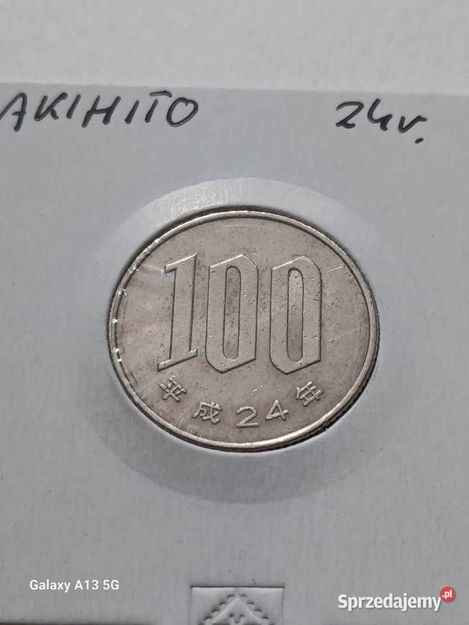 100 Jenów Japonia Akihito 24 panowania Numizmatyka Konin