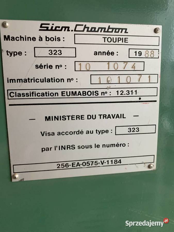 Frezarka dolnowrzecionowa Chambon z posuwem pomorskie