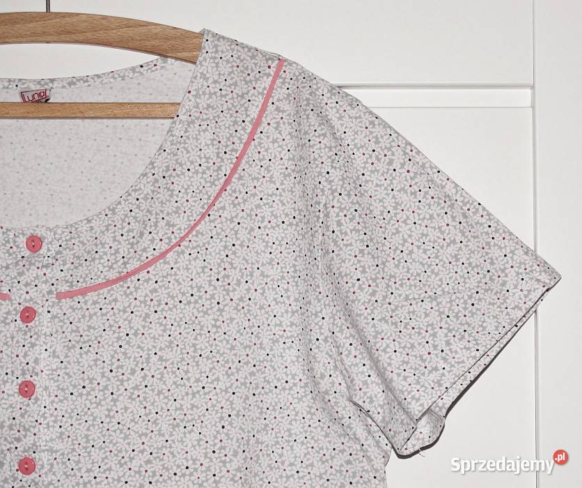 Bawełniana popielata koszula nocna z krótkim Inna marka Gliwice