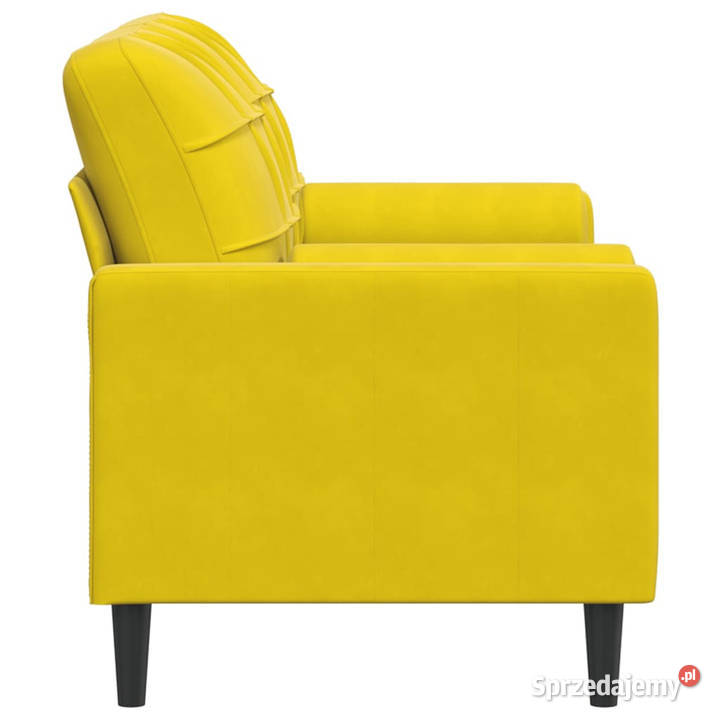 2osobowa sofa z poduszkami żółta 140 aksamit Warszawa
