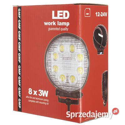 LAMPA ROBOCZA LEDOWA OKRĄGŁA 8 LED 1224V FI