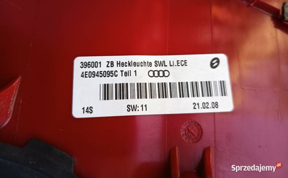 Lampy tył narożne Audi A8 S8 D3 4E0 lewa prawa podkarpackie Lubaczów