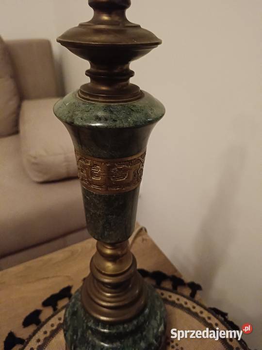 Stara lampa z marmuru i mosiądzu kujawsko-pomorskie Lipno