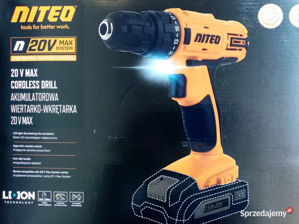 Wiertarko wkrętarka akumulatorowa Niteo 20V Nowa