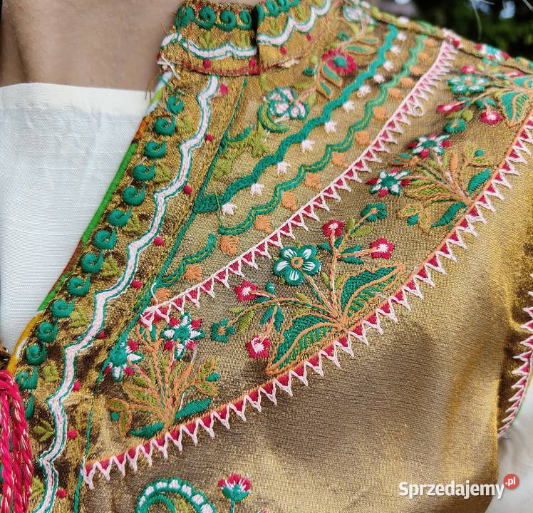 Złota kamizelka bolerko gorset M 38 etno folk Szczecin