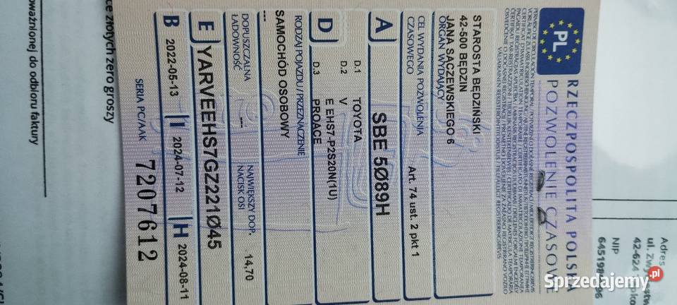 Toyota Proace Verso 9 osób 144 automat FV 23 światła do jazdy dziennej ProAce Verso Żelisławice sprzedam