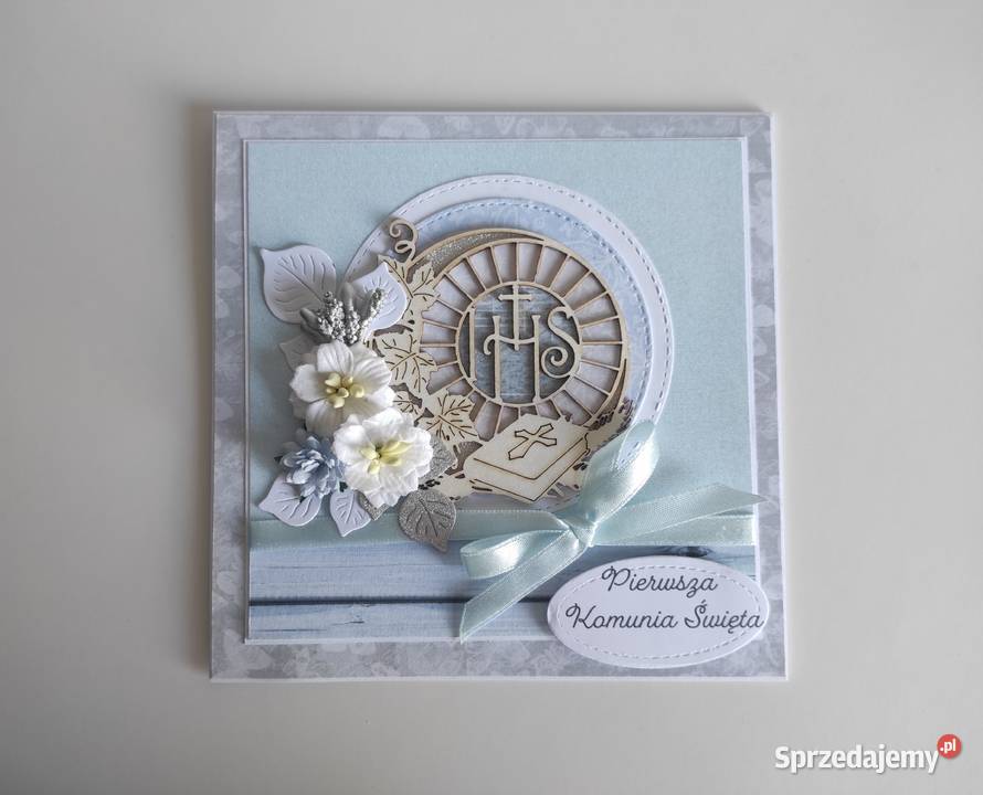 Kartka ręcznie robiona na Komunię Świętą z łódzkie Łódź
