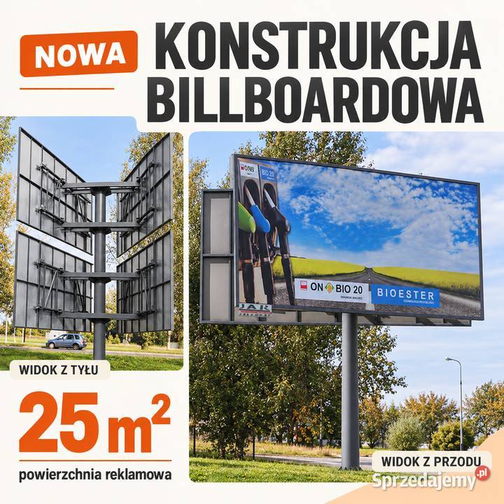 Konstrukcja metalowa billboard dwie tablice Trzebinia