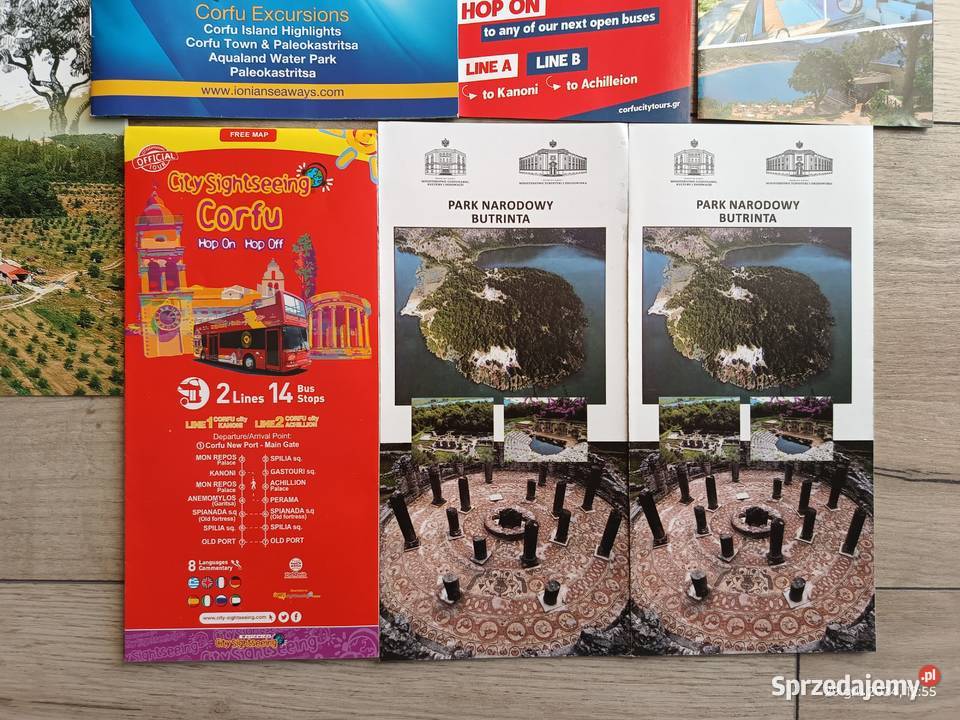Foldery turystyczne Korfu i Saranda Butrint Wronki sprzedam
