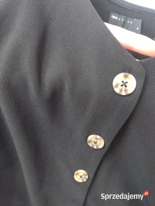 4042 LXL ASOS Design Czarna prążkowana Kamizelka ASOS Kraków